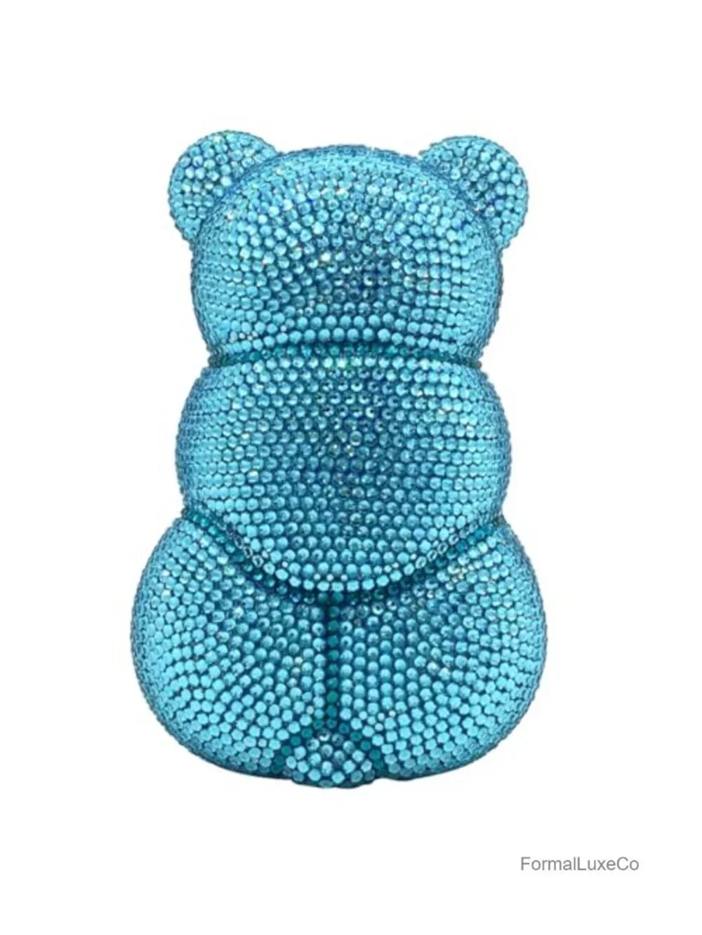 Mini Bear Rhinestone Clutch Purse Evening Party Hardcase Animal Handbag